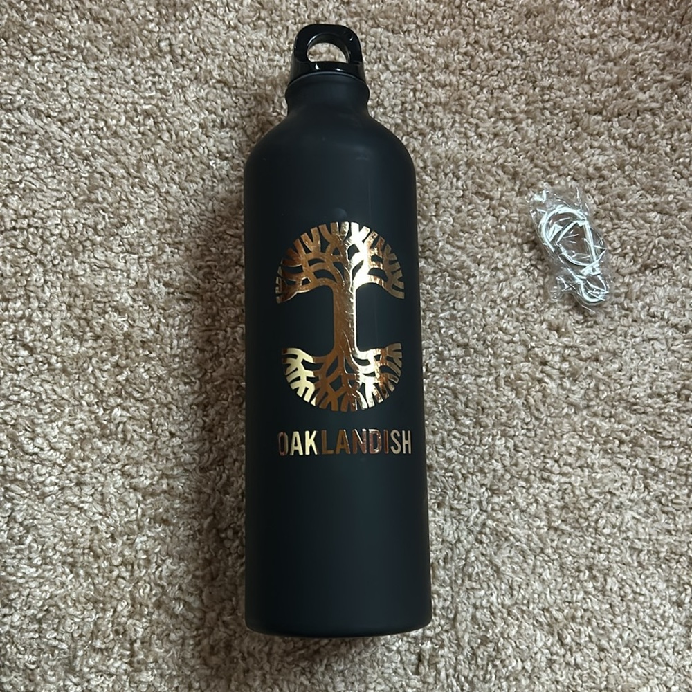 Oaklandish black aluminum water bottle